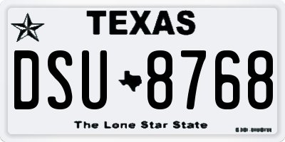 TX license plate DSU8768