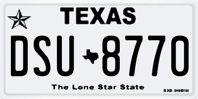 TX license plate DSU8770