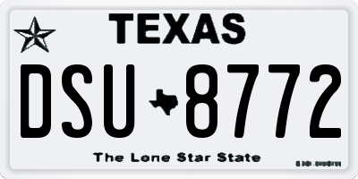 TX license plate DSU8772