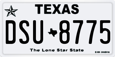 TX license plate DSU8775