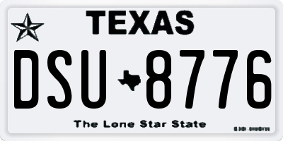 TX license plate DSU8776