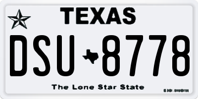TX license plate DSU8778