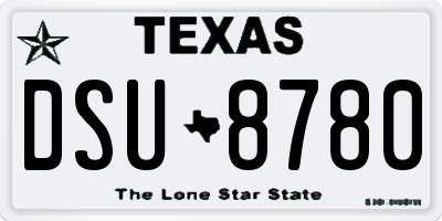 TX license plate DSU8780