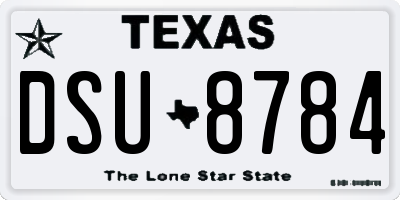 TX license plate DSU8784