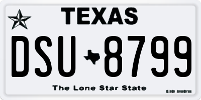 TX license plate DSU8799
