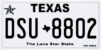 TX license plate DSU8802