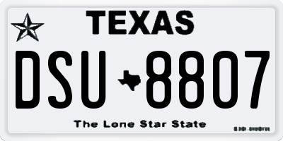 TX license plate DSU8807