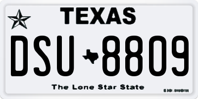 TX license plate DSU8809