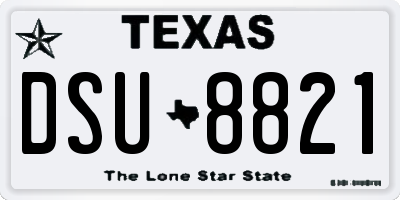 TX license plate DSU8821