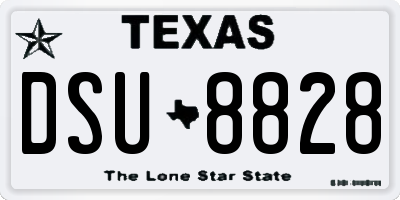 TX license plate DSU8828