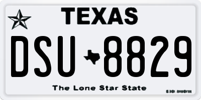 TX license plate DSU8829