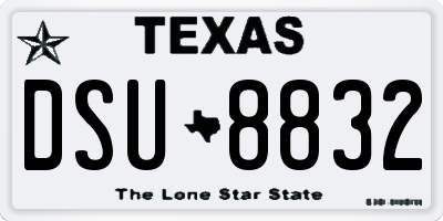 TX license plate DSU8832