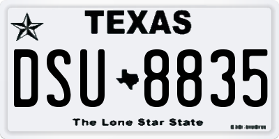 TX license plate DSU8835