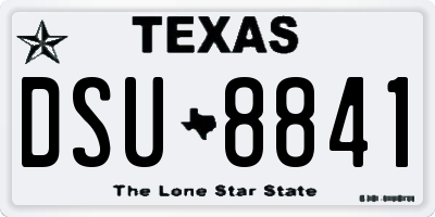 TX license plate DSU8841