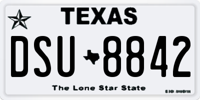 TX license plate DSU8842
