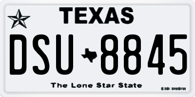 TX license plate DSU8845