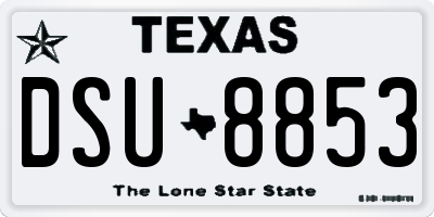 TX license plate DSU8853