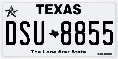 TX license plate DSU8855