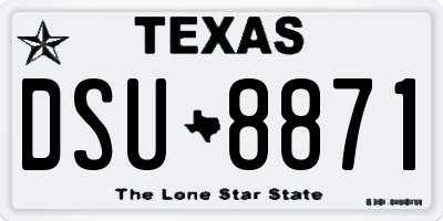 TX license plate DSU8871