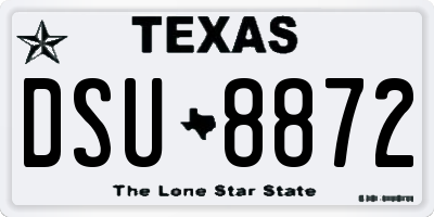 TX license plate DSU8872