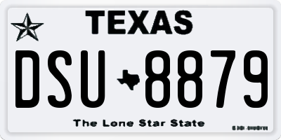 TX license plate DSU8879