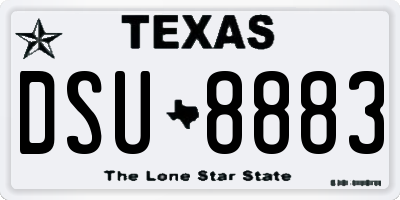 TX license plate DSU8883