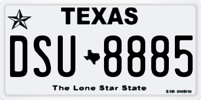 TX license plate DSU8885