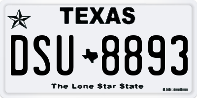 TX license plate DSU8893