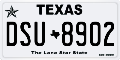 TX license plate DSU8902