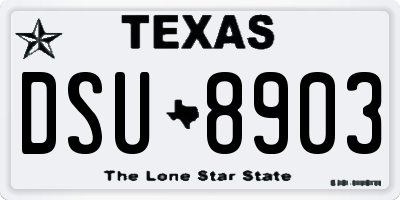 TX license plate DSU8903