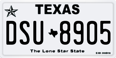 TX license plate DSU8905