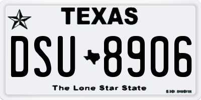 TX license plate DSU8906