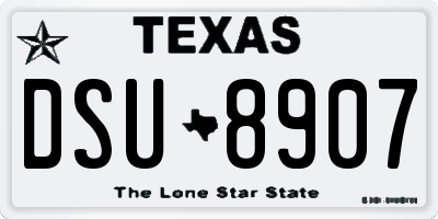 TX license plate DSU8907