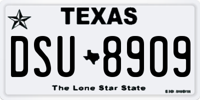 TX license plate DSU8909