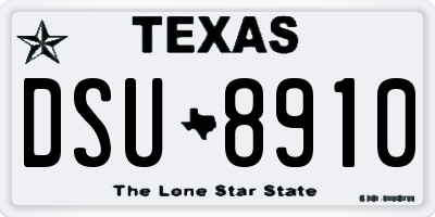 TX license plate DSU8910