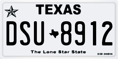 TX license plate DSU8912