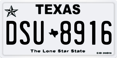 TX license plate DSU8916