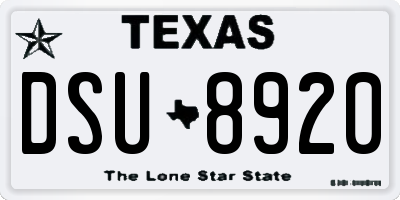 TX license plate DSU8920