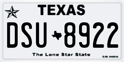 TX license plate DSU8922