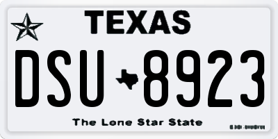 TX license plate DSU8923