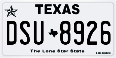 TX license plate DSU8926