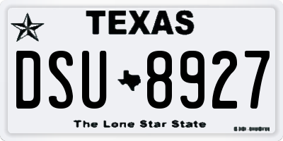 TX license plate DSU8927