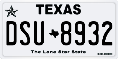 TX license plate DSU8932