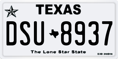 TX license plate DSU8937