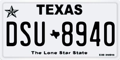 TX license plate DSU8940