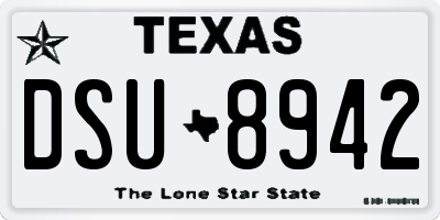 TX license plate DSU8942