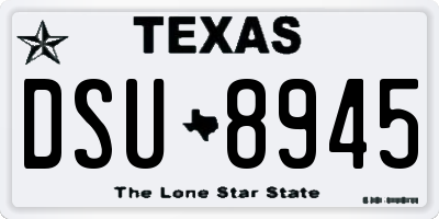 TX license plate DSU8945