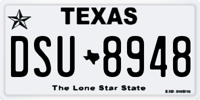 TX license plate DSU8948