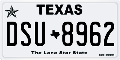 TX license plate DSU8962