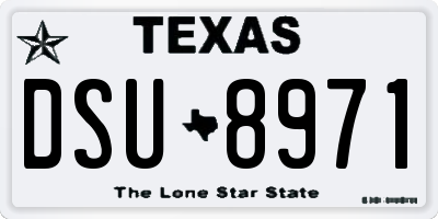 TX license plate DSU8971